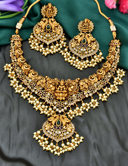 Antique Lakshmi Devi Design Guttapusalu Necklace Set