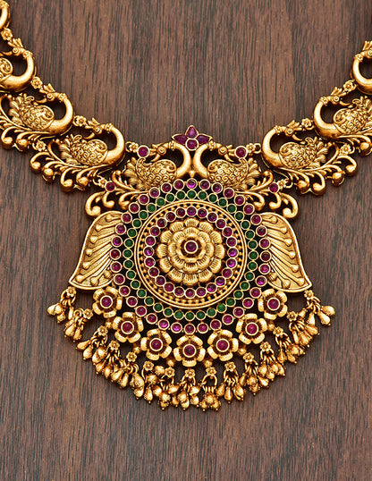 Peacock Designer Antique Long Haaram