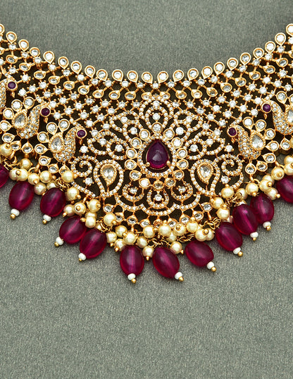 Zircon Carat Polish Grand Wedding Necklace Set