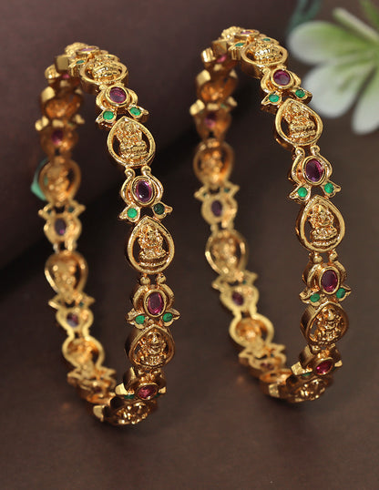 Designer Lakshmi Devi Matt Kempu Bangles ZBGL11272
