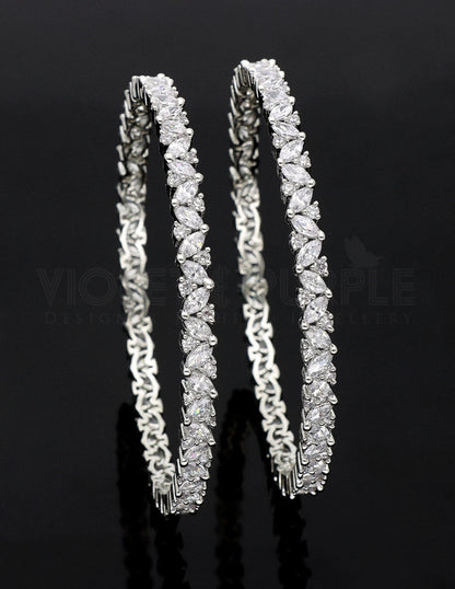 Zircon Designer Bangles zbgl10881/Rhodium
