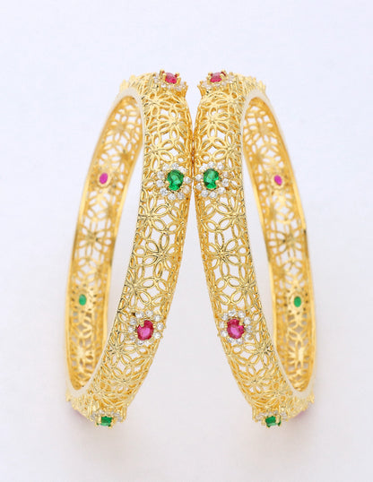 Designer Zircon Gold Plated Bangles ZBGL10935