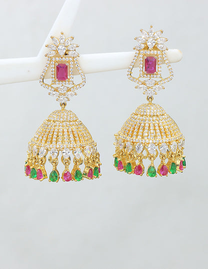 Zirconia Jhumka Earrings
