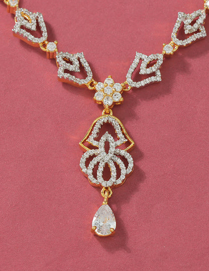 Designer GJ Polish Zirconia Necklace Set
