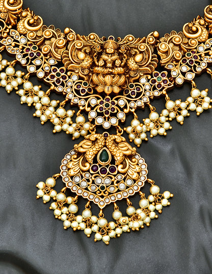 Antique Lakshmi Devi Design Guttapusalu Necklace Set