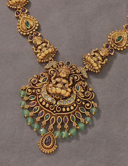 Designer Matt Lakshmi Devi Kempu Long Haaram Set