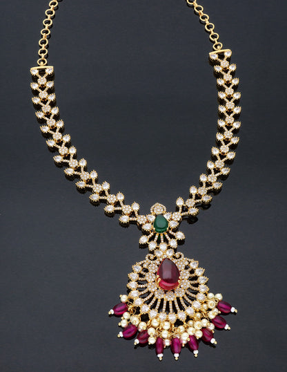 Zircon Gold Polish Necklace Set