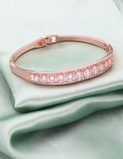 Zirconia Rose Gold Polish Bracelet
