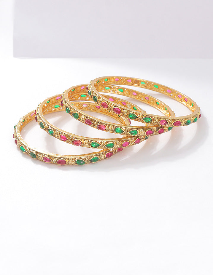 Designer Matt Kempu Stone Bangles