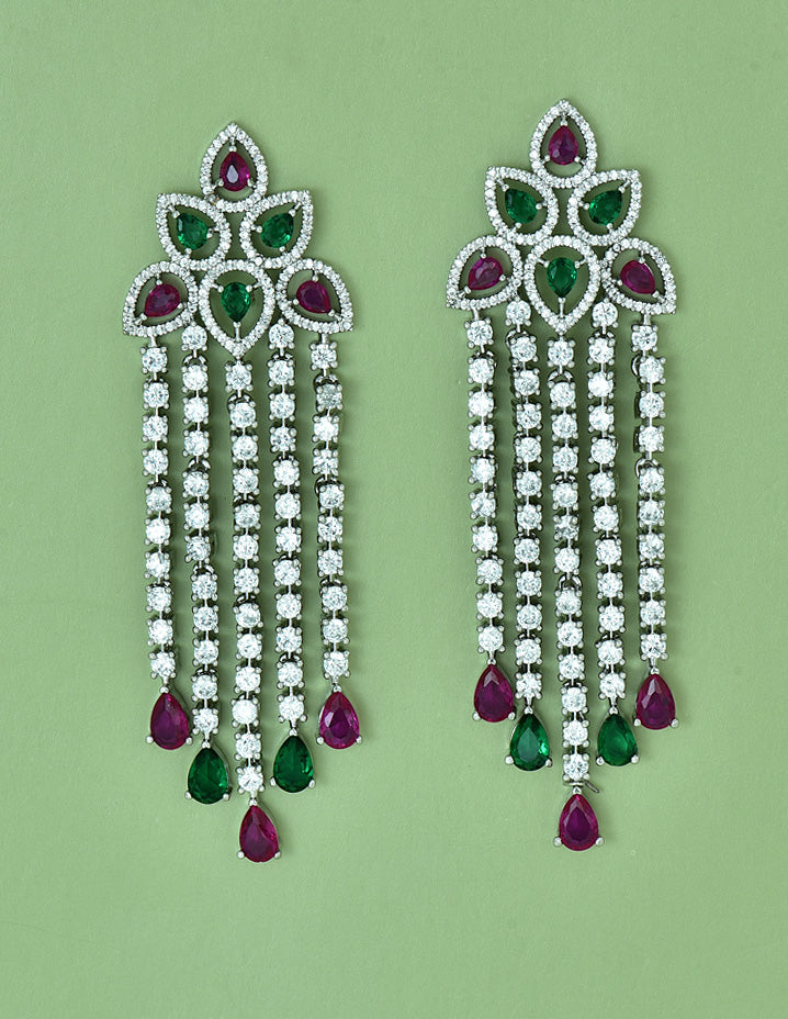 Zirconia Chandbali Earrings