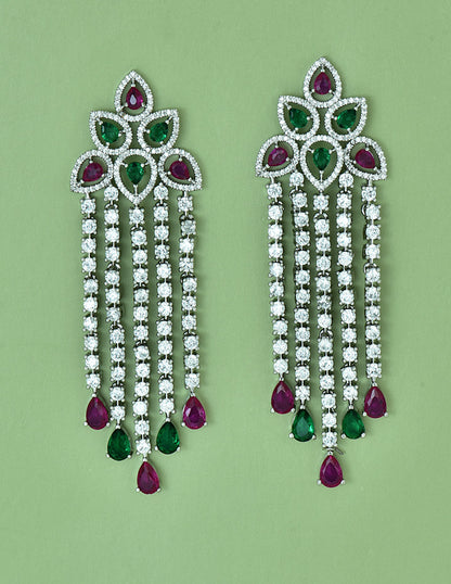 Zirconia Chandbali Earrings