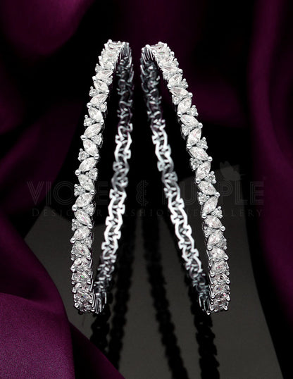 Zircon Designer Bangles zbgl10881/Rhodium