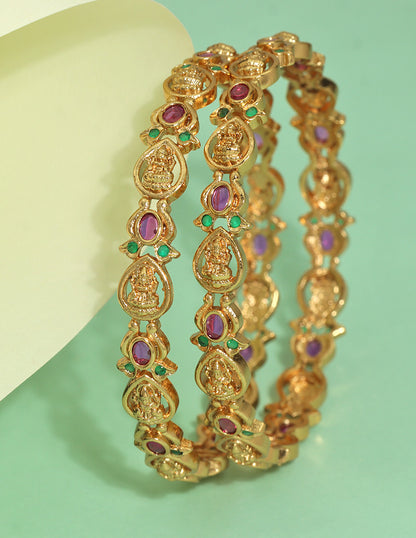 Designer Lakshmi Devi Matt Kempu Bangles ZBGL11272