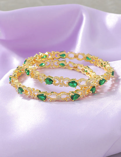 Designer Zirconia Emerald Bangle