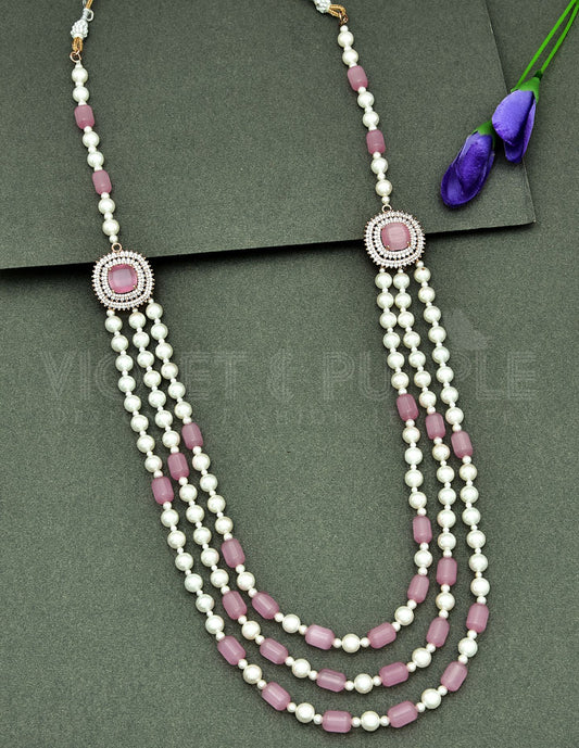 Multilayered Side Pendant Beads Mala