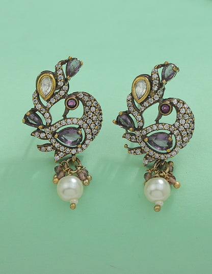 Designer Victorian Peacock Elegance Temple Set Beads Mala