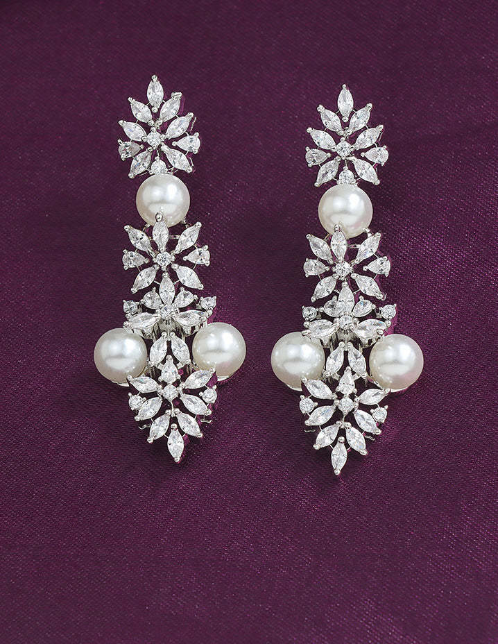 Designer Zirconia Pearl Necklace Set