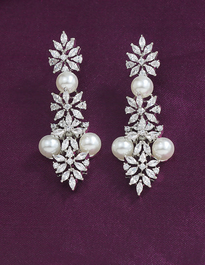 Designer Zirconia Pearl Necklace Set
