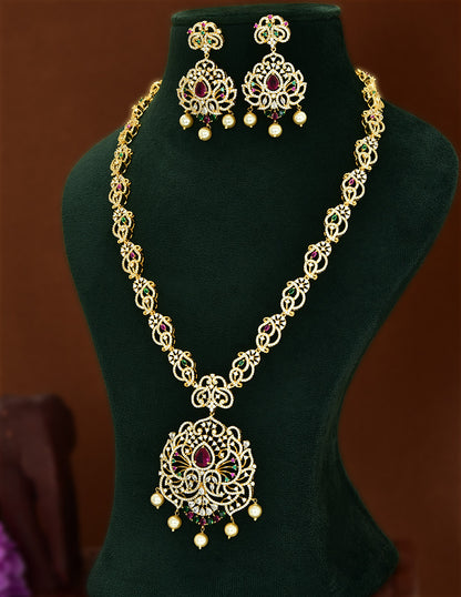 Designer Gold Zirconia Designer Long Haaram