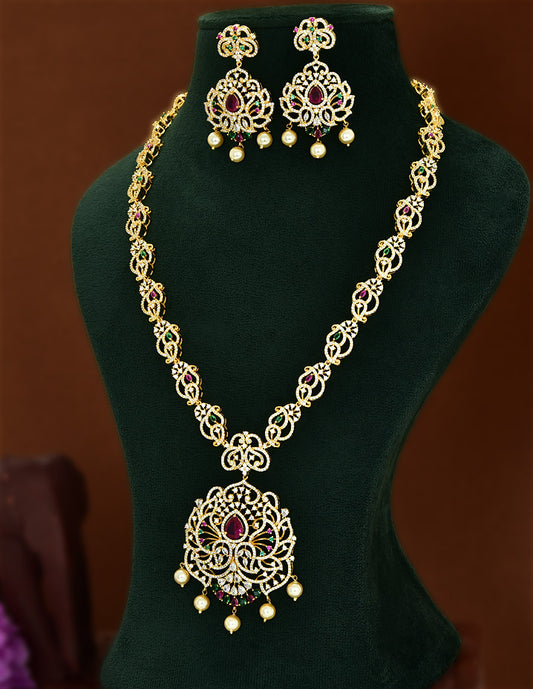 Designer Gold Zirconia Designer Long Haaram