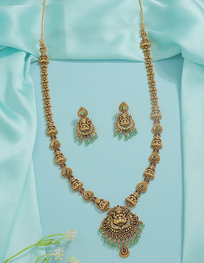 Designer Matt Lakshmi Devi Kempu Long Haaram Set