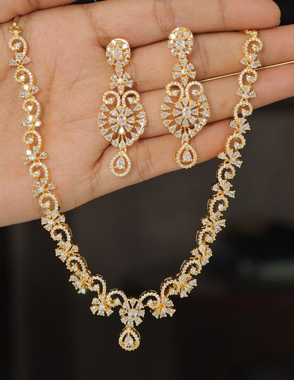 Designer Zirconia Crystal Elegance Necklace Set