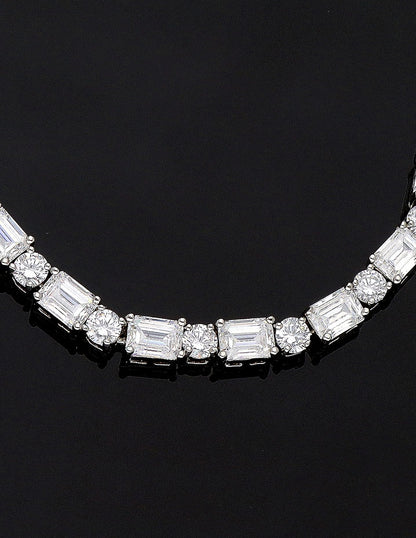 Rhodium Polish Zirconia Necklace Set