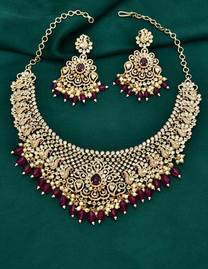 Zircon Carat Polish Grand Wedding Necklace Set