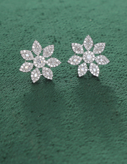 Designer Zirconia Floral Stud Earrings