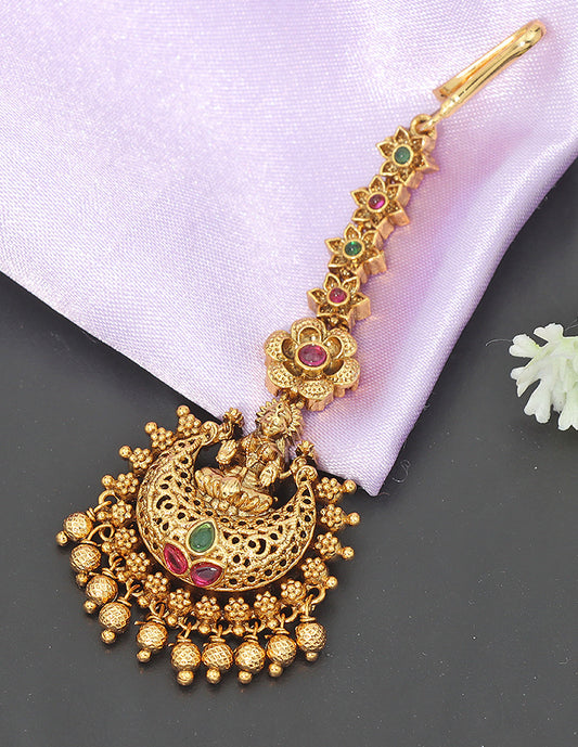 Designer Antique Chand Lakshmi Devi Maang Tikka