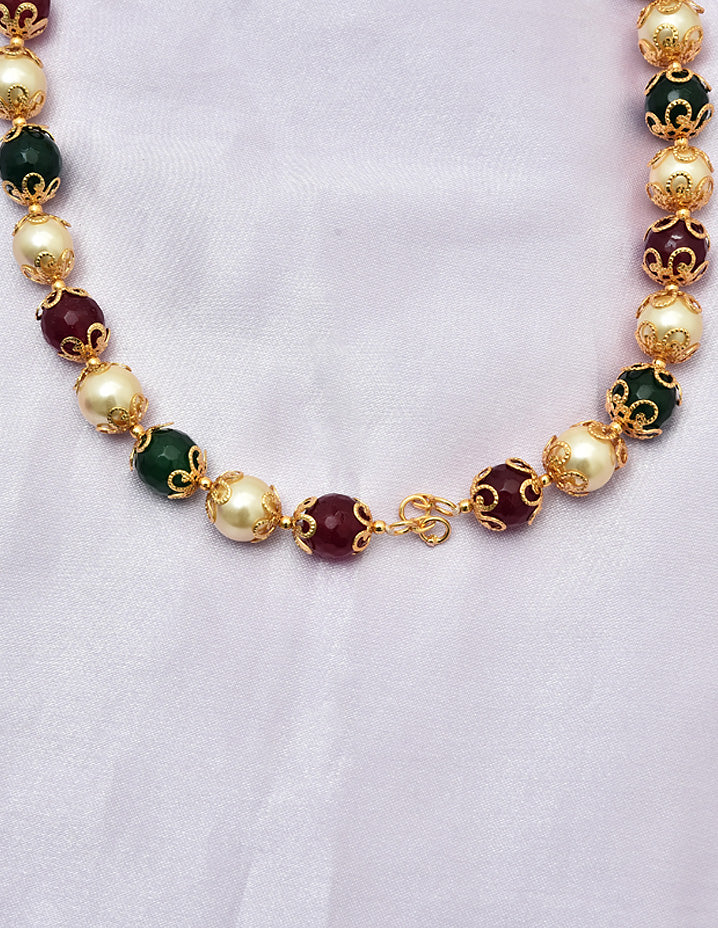 Designer Ruby Emerald Beads Mala