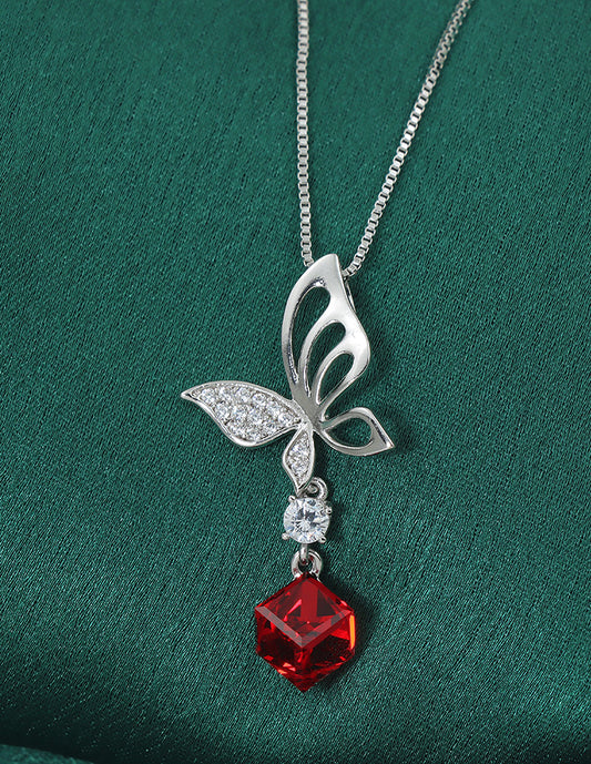 Swarovski Crystal Scarlet Flutter Chain Pendant