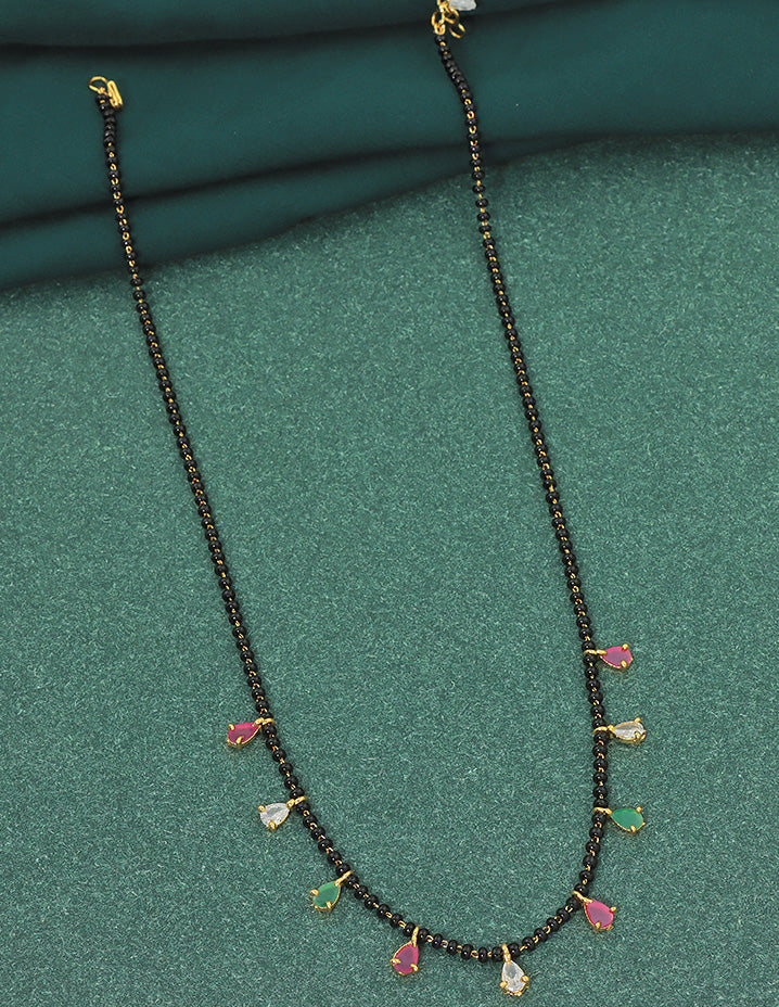Designer Pihu Heartstone Mangalsutra Black Beads