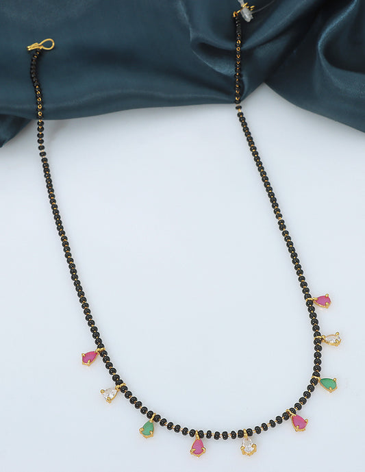 Designer Pihu Heartstone Mangalsutra Black Beads