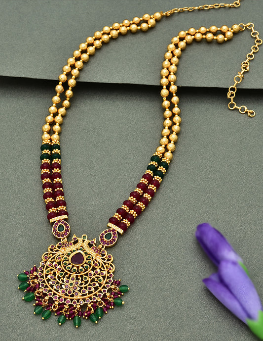 Zirconia Beads Chain Pendant