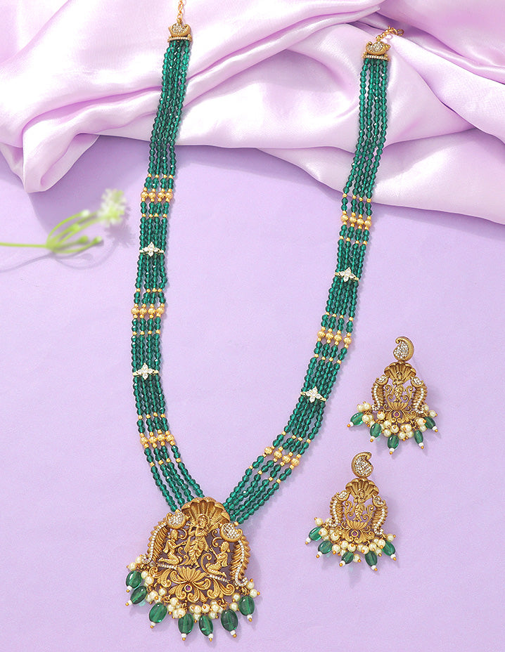 Designer Emerald Beads Mala