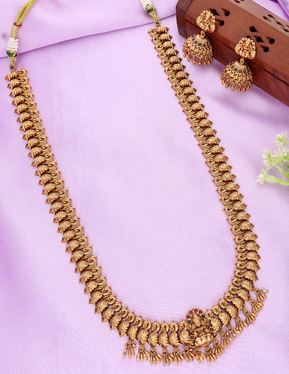 Designer Matt Lakshmi Devi Long Haaram – Violet Purple Designer