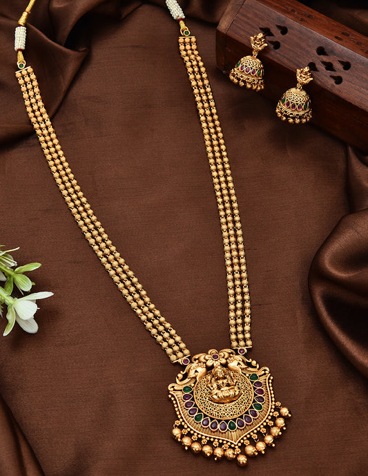 Designer Matt Kempu Lakshmi Devi Long Haaram Set