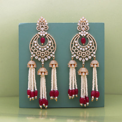 Zirconia Chandbali Earrings