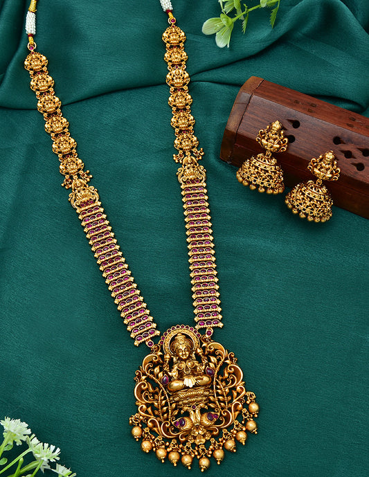 Designer Lakshmi Devi Kempu Haaram Set