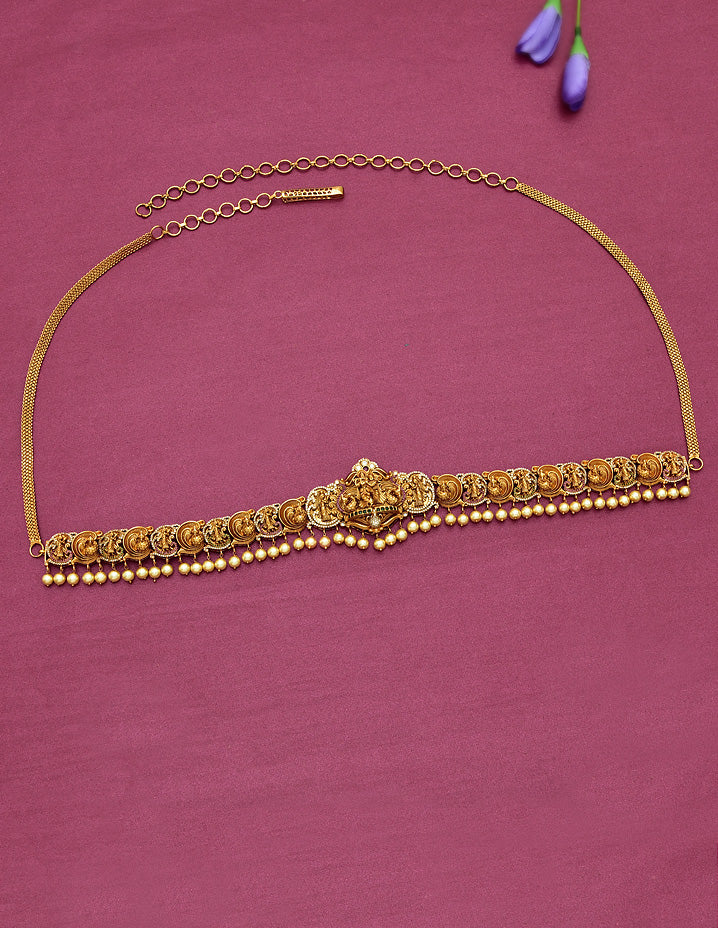 Antique Kempu Murali Krishna Design Chain Vaddanam