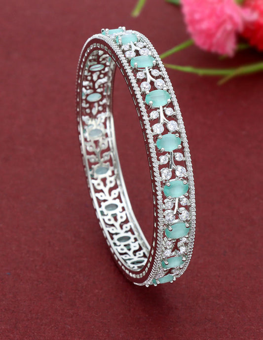 Zircon Kada Bangle zbgl10871/Rhodium