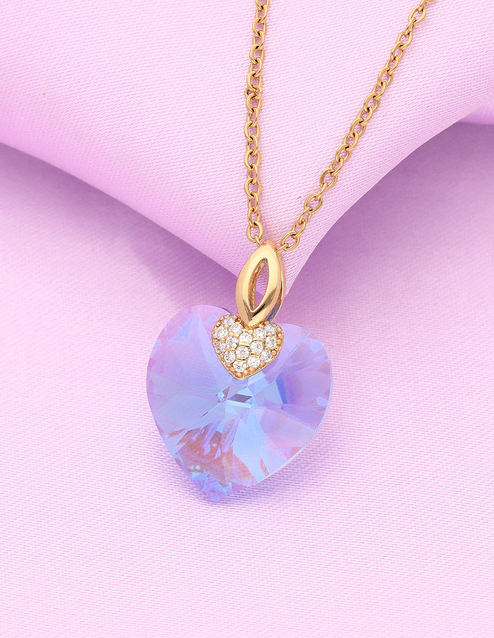 Swarovski Crystal Aqua Blue Chain Pendant