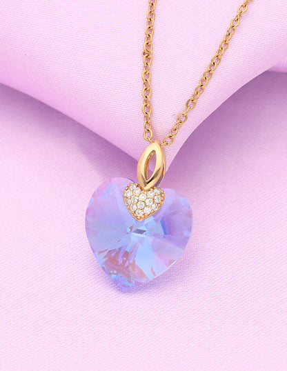 Swarovski Crystal Aqua Blue Chain Pendant