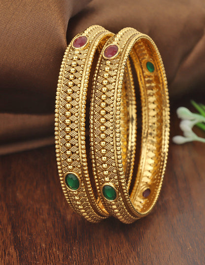 Designer Matt Kempu Stone Bangles ZBGL11191