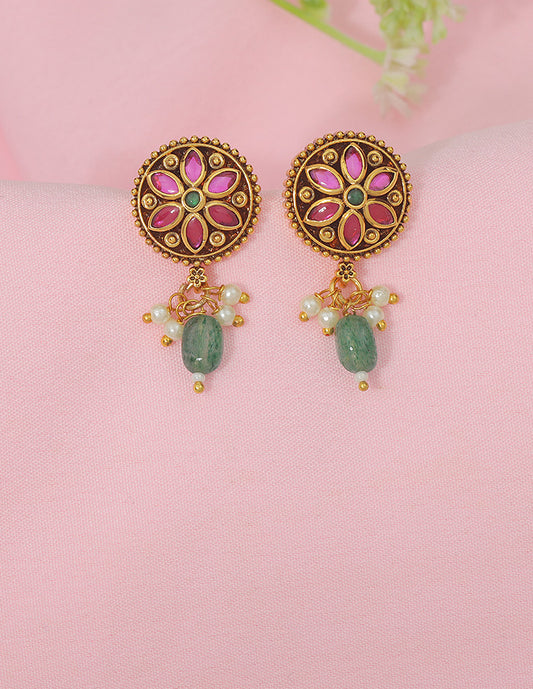 Designer Zirconia Floral Grace Stud Earrings
