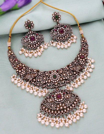 Victorian Ruby and Emerald Necklace set