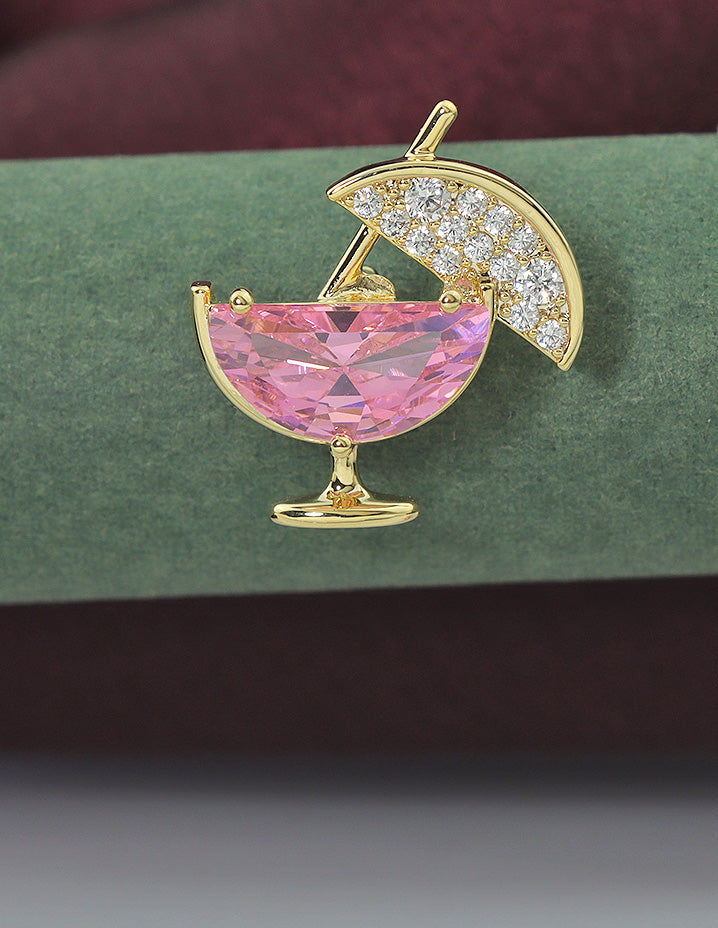 Designer Zirconia Earrings and Brooch Combo