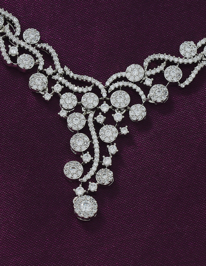 Designer Zirconia Crystal Elegance Necklace Set