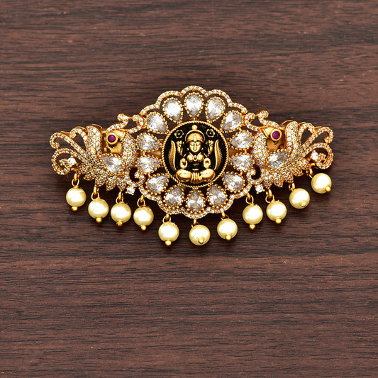 Antique Lakshmi Devi Zirconia Hair clip